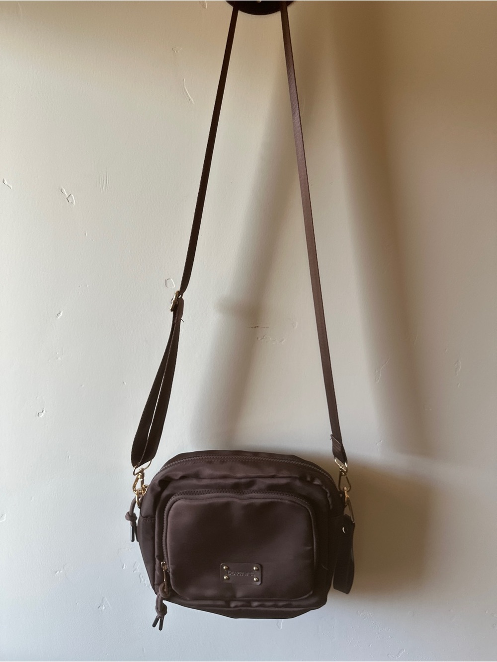 BearPaw Brown Crossbody Nylon Shoulder Bag
